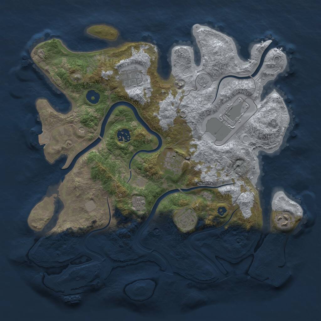Rust Map: Procedural Map, Size: 3560, Seed: 6360989, 12 Monuments
