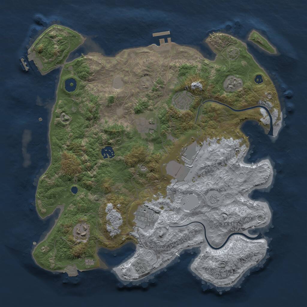 Rust Map: Procedural Map, Size: 3560, Seed: 2356053, 13 Monuments