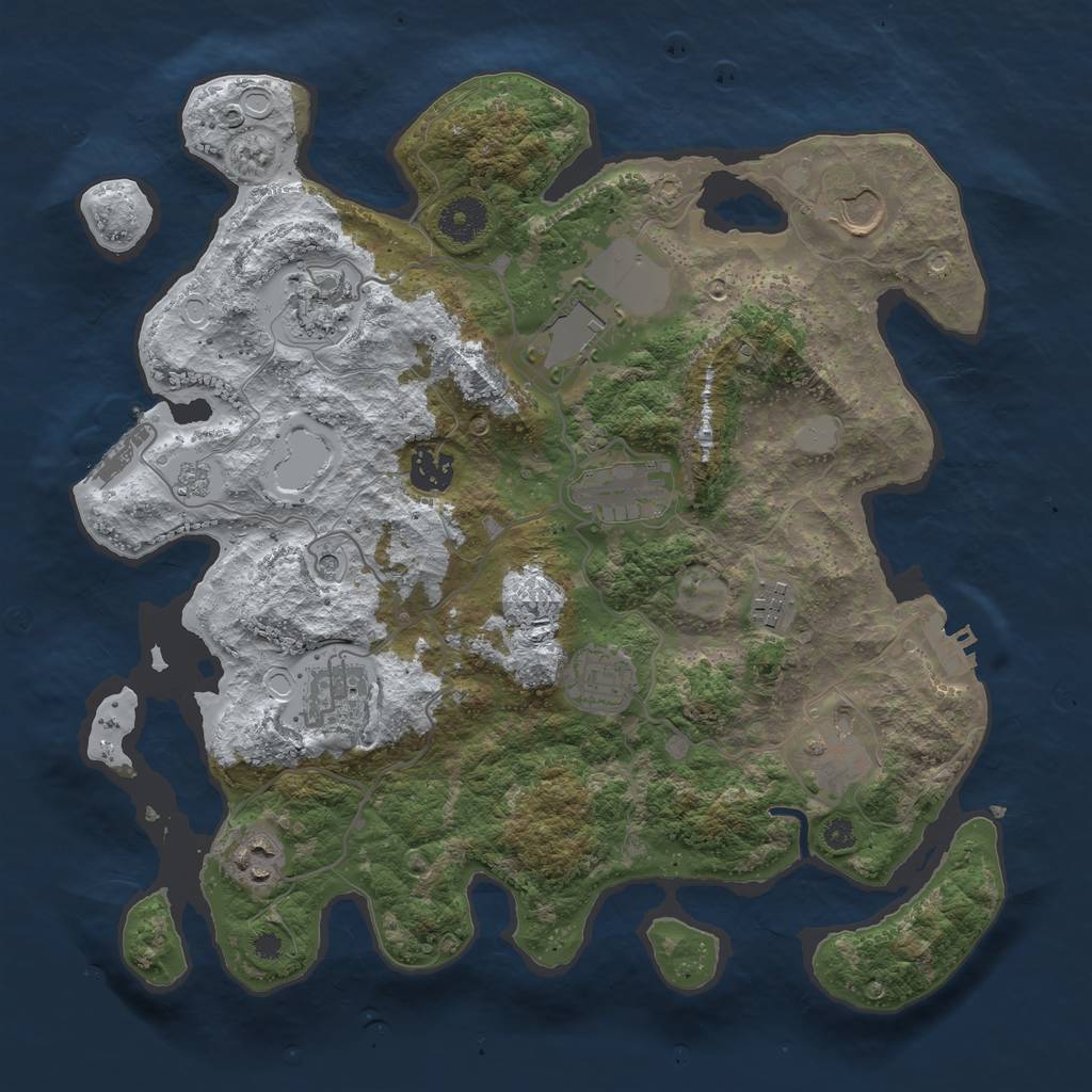 Rust Map: Procedural Map, Size: 3560, Seed: 325220, 19 Monuments