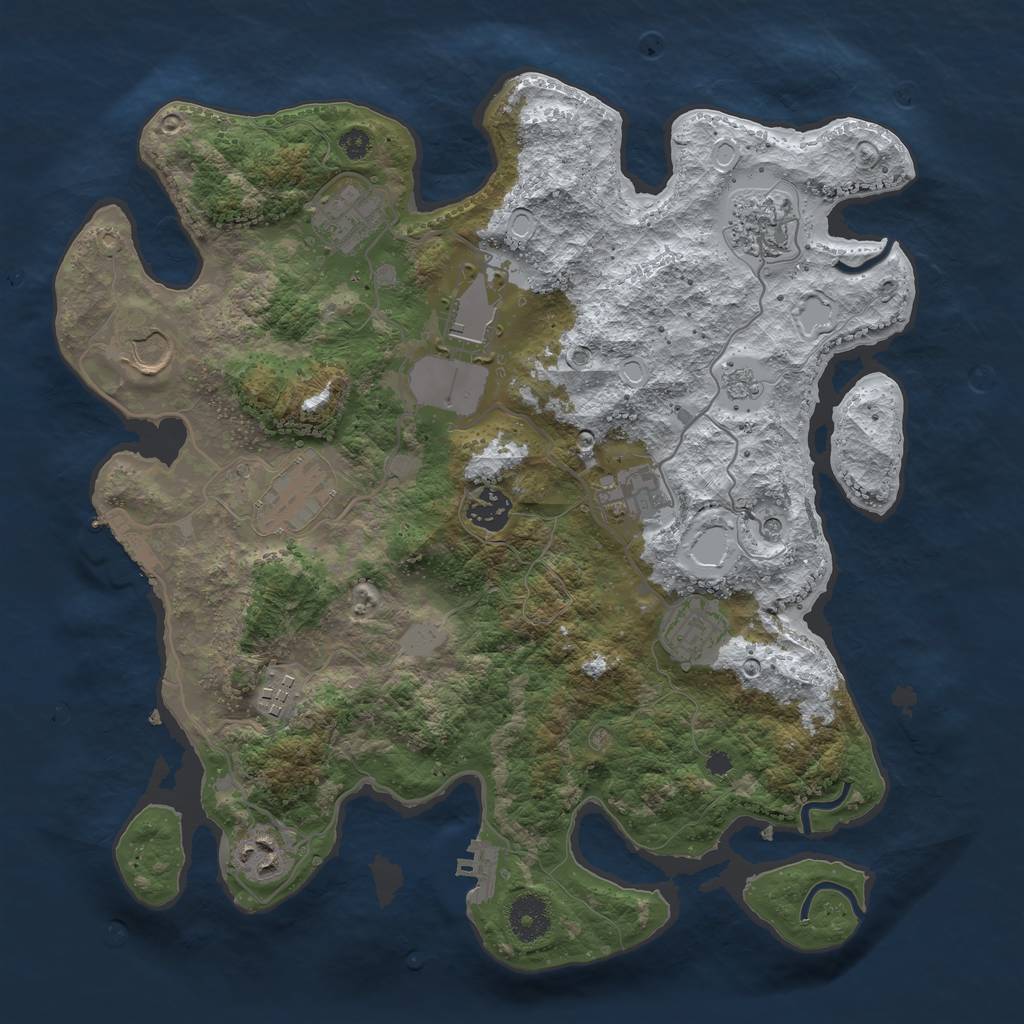 Rust Map: Procedural Map, Size: 3560, Seed: 1547102, 19 Monuments