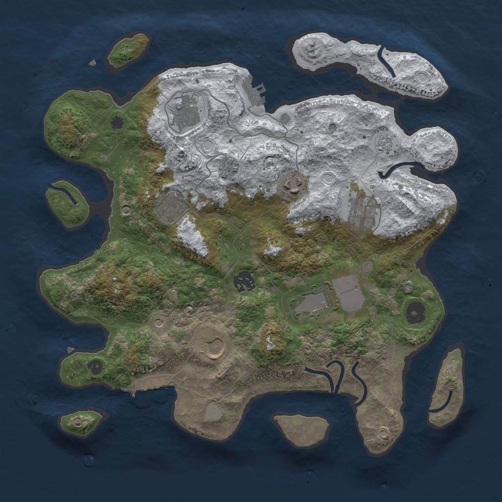 Rust Map: Procedural Map, Size: 3560, Seed: 1200384, 17 Monuments