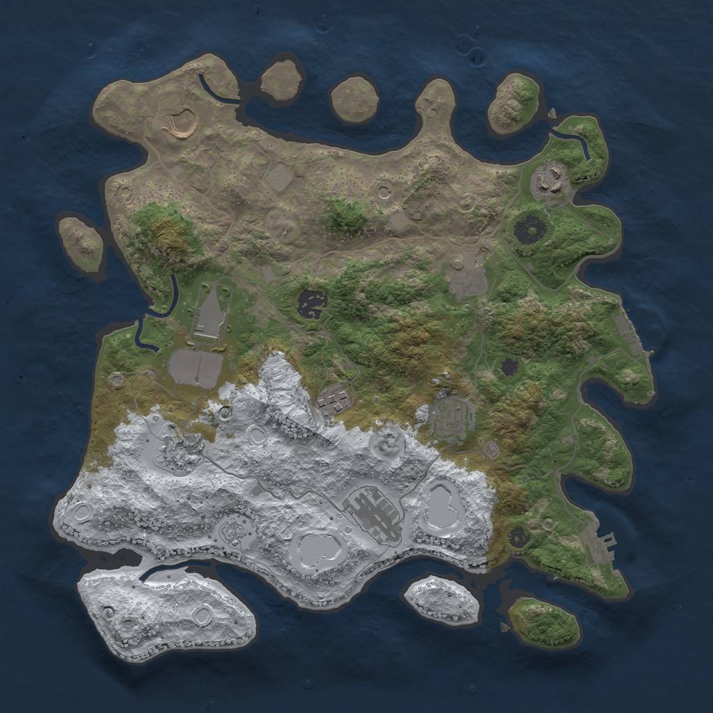 Rust Map: Procedural Map, Size: 3560, Seed: 4741161, 18 Monuments