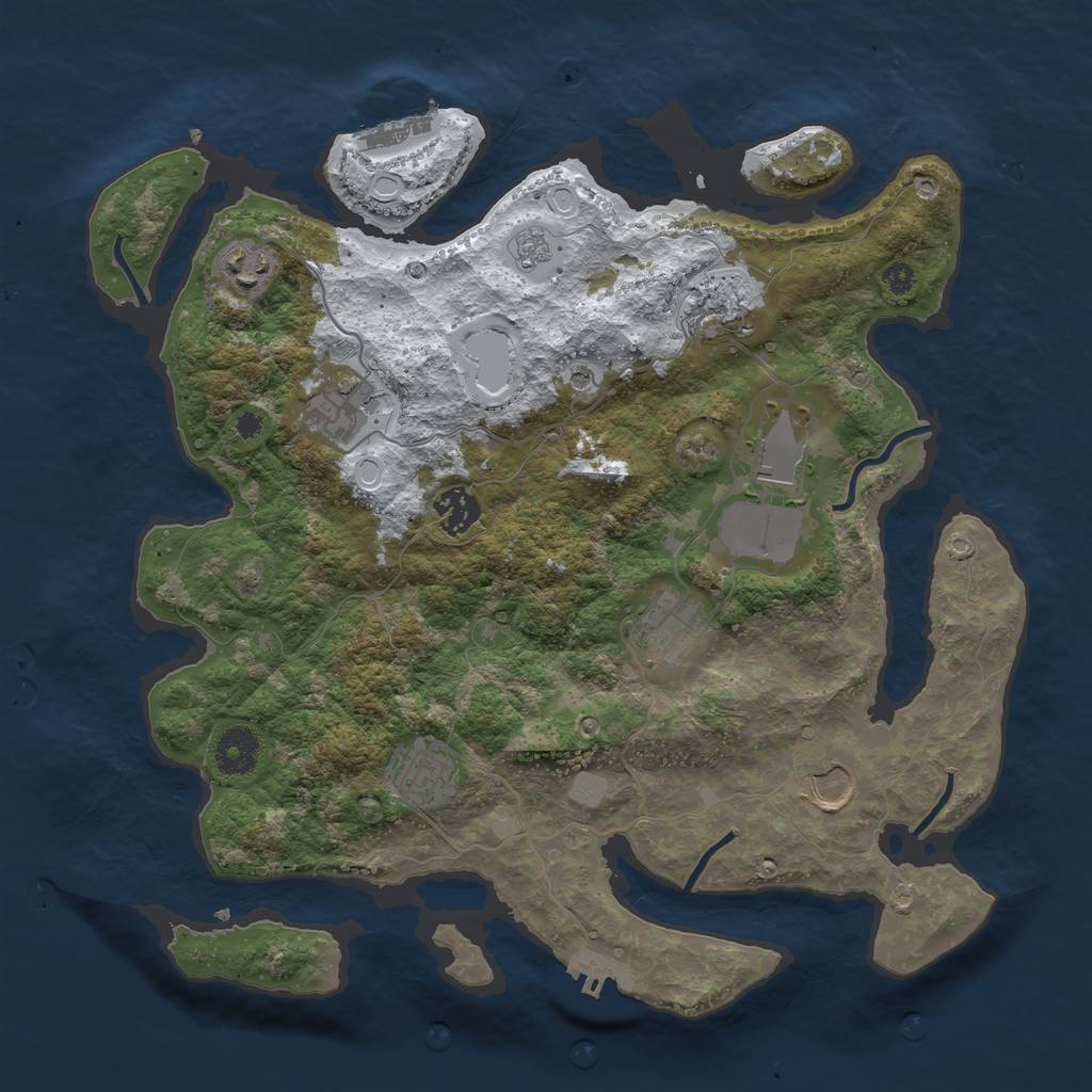 Rust Map: Procedural Map, Size: 3560, Seed: 1622390, 17 Monuments