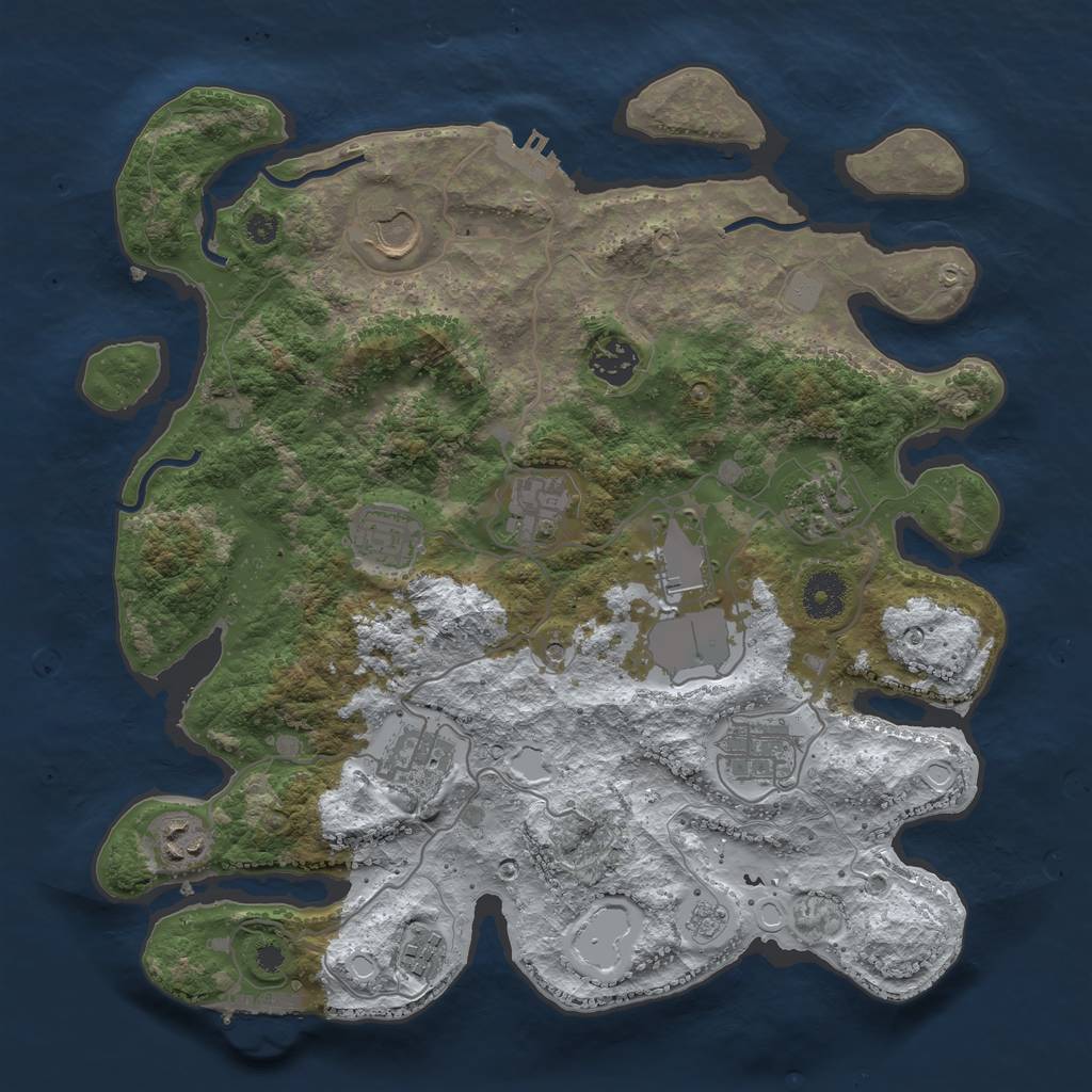 Rust Map: Procedural Map, Size: 3560, Seed: 772902, 19 Monuments