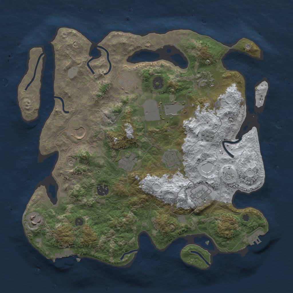 Rust Map: Procedural Map, Size: 3560, Seed: 8469, 19 Monuments