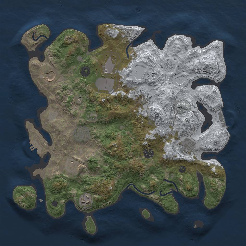 Rust Map: Procedural Map, Size: 3560, Seed: 3182557, 17 Monuments