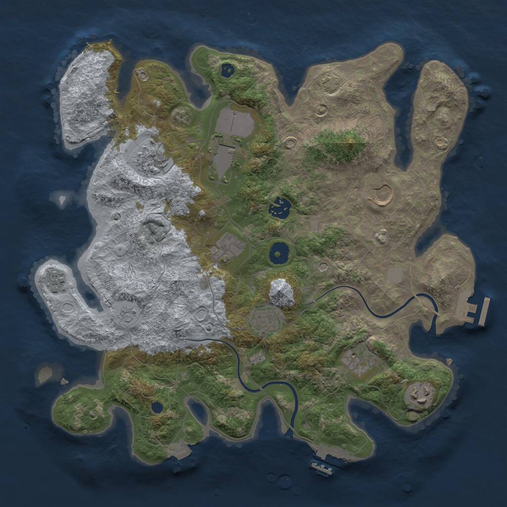 Rust Map: Procedural Map, Size: 3560, Seed: 3429745, 15 Monuments