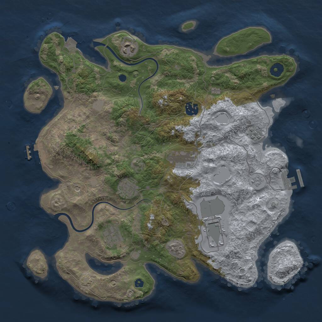 Rust Map: Procedural Map, Size: 3560, Seed: 749982, 13 Monuments