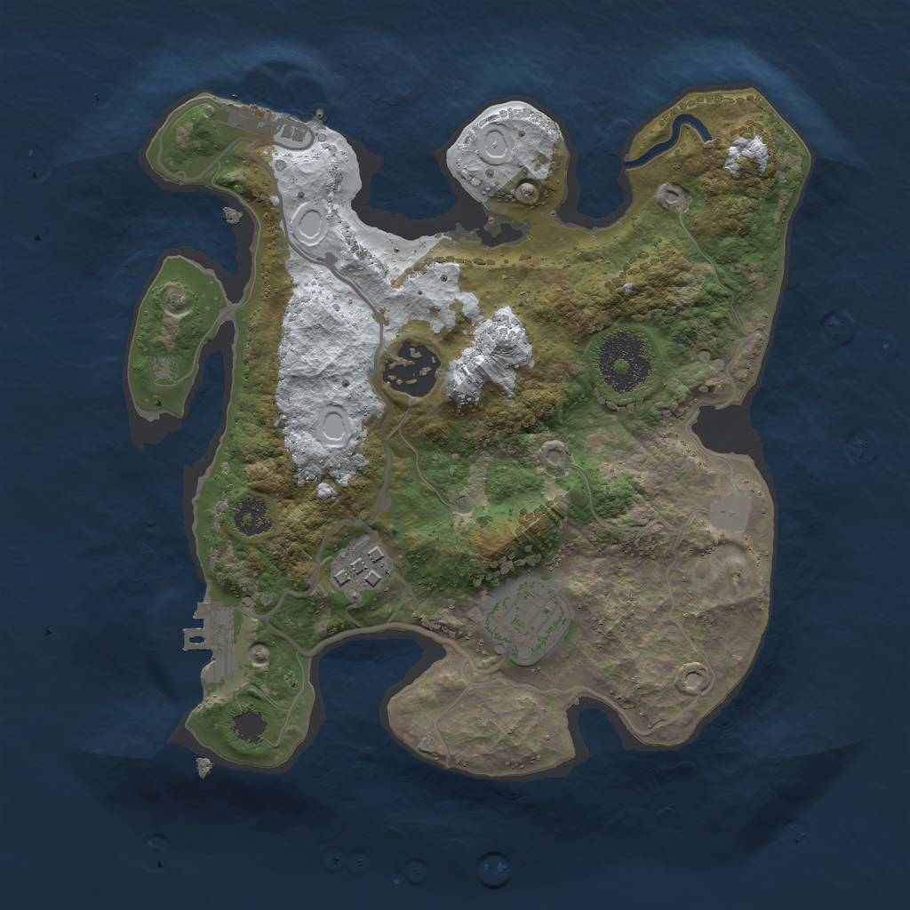 Rust Map: Procedural Map, Size: 2500, Seed: 532577068, 10 Monuments