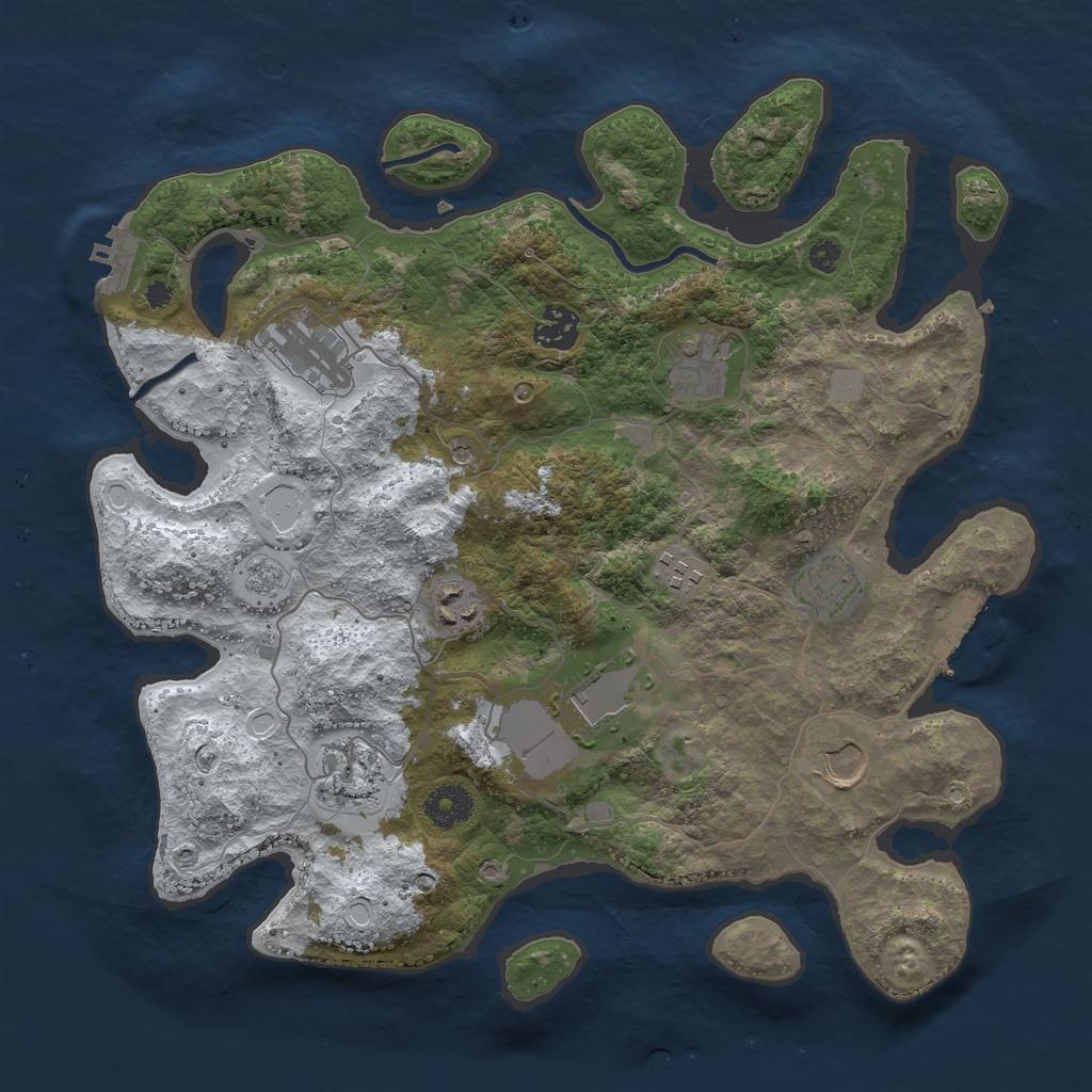Rust Map: Procedural Map, Size: 3560, Seed: 3221471, 18 Monuments