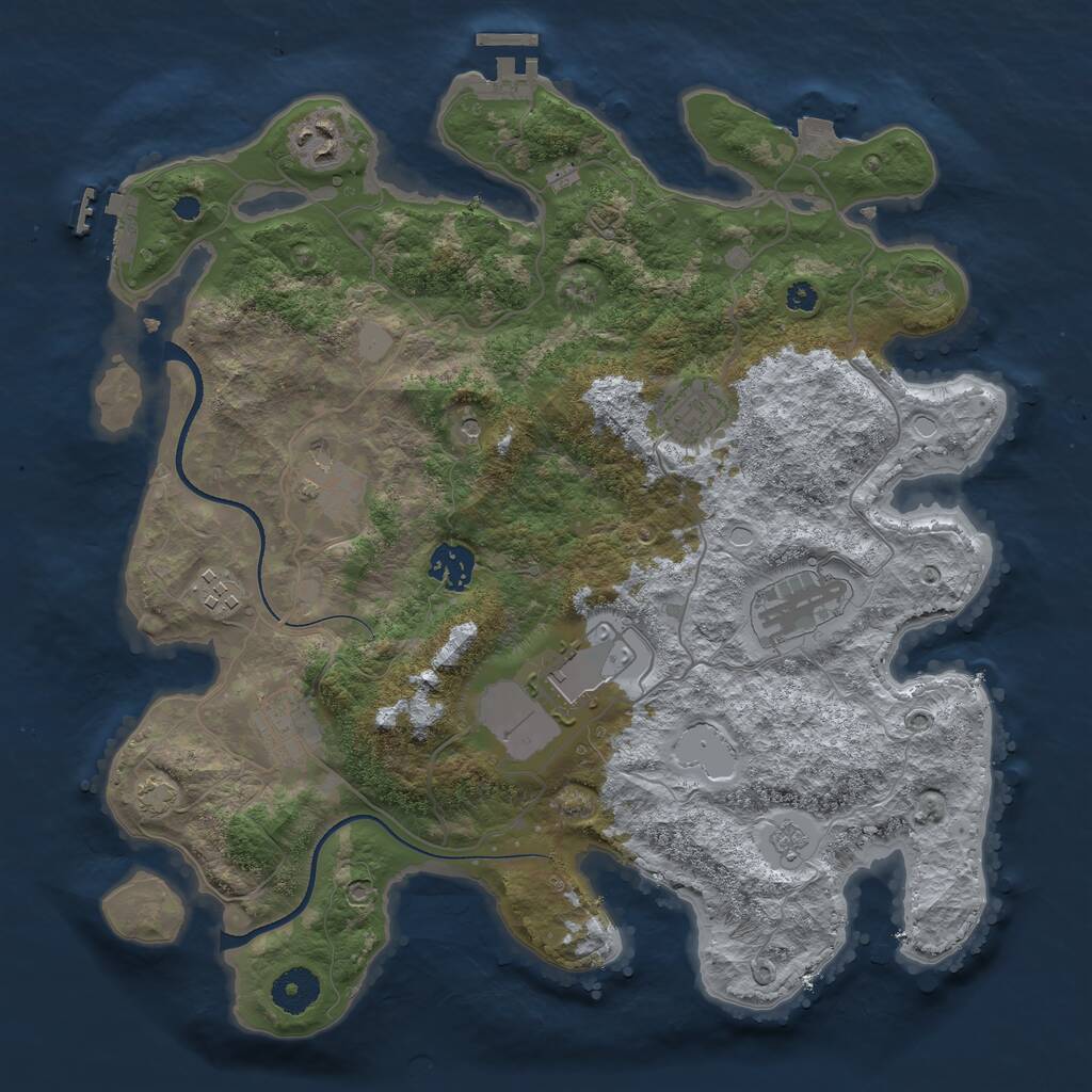 Rust Map: Procedural Map, Size: 3560, Seed: 1543203, 14 Monuments