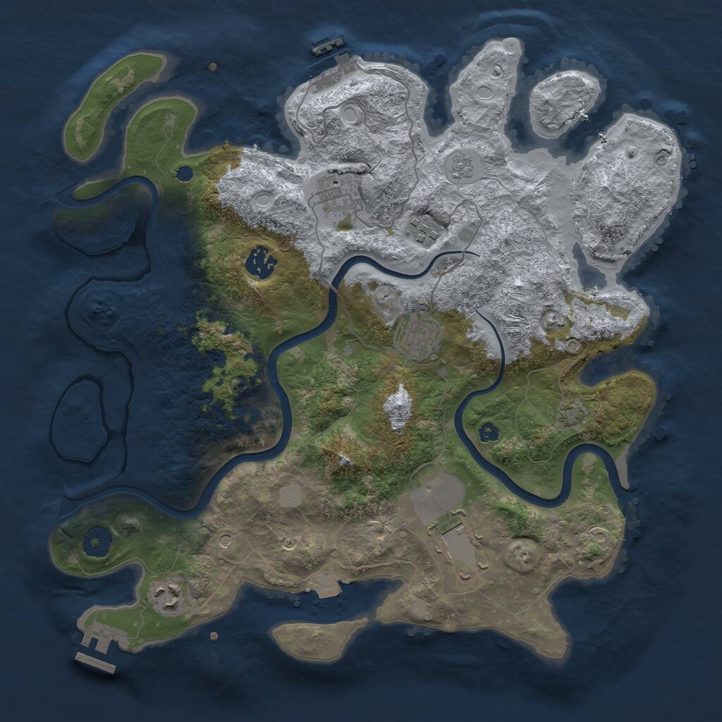 Rust Map: Procedural Map, Size: 3560, Seed: 213030, 12 Monuments