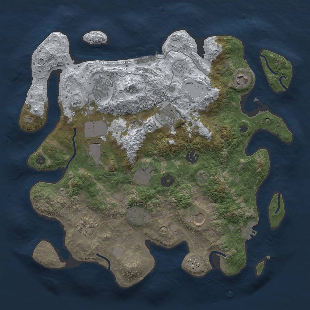 Rust Map: Procedural Map, Size: 3560, Seed: 107956, 19 Monuments