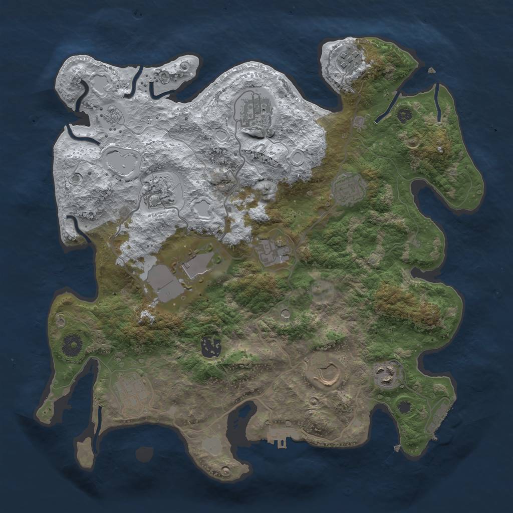 Rust Map: Procedural Map, Size: 3560, Seed: 4782490, 19 Monuments