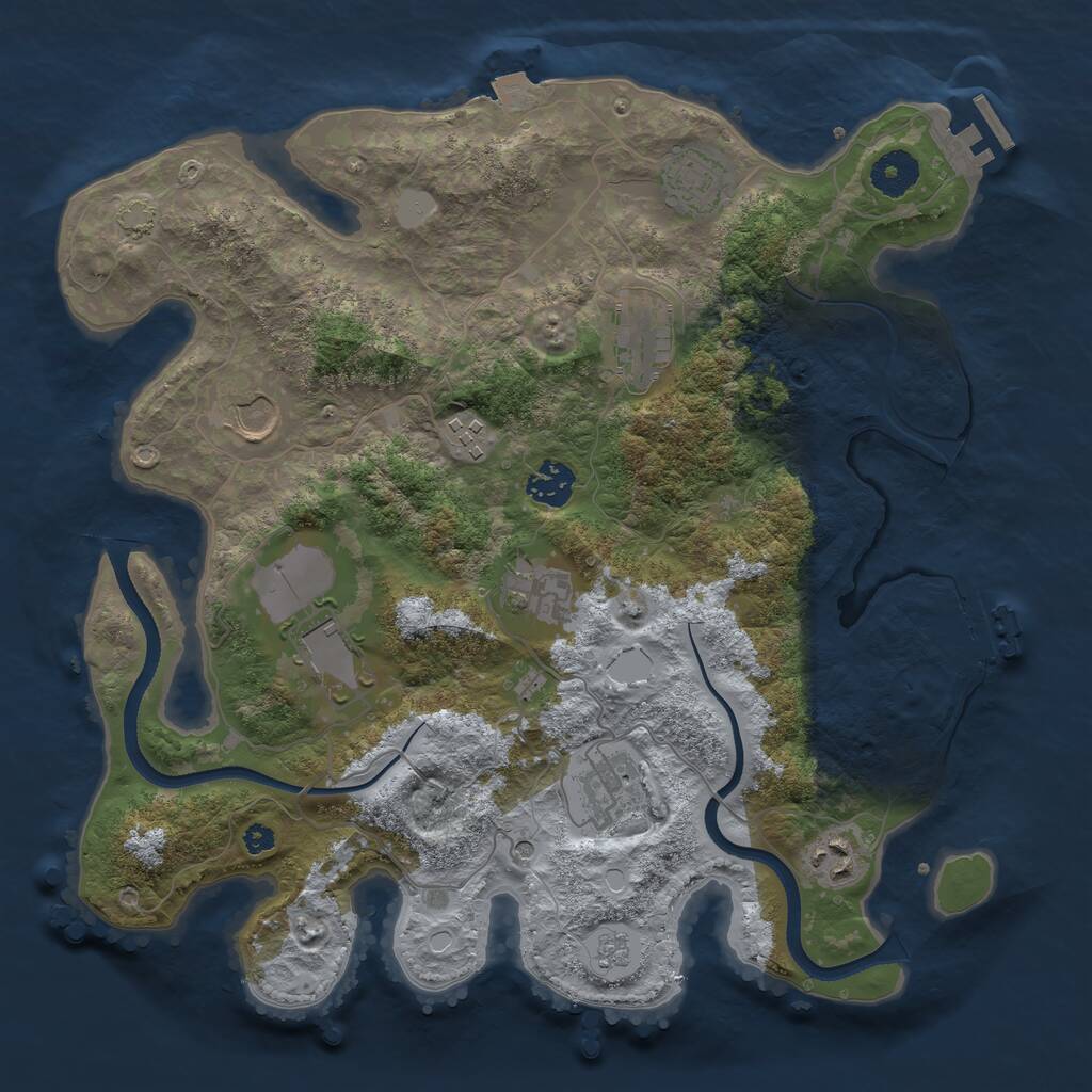 Rust Map: Procedural Map, Size: 3560, Seed: 3684961, 15 Monuments