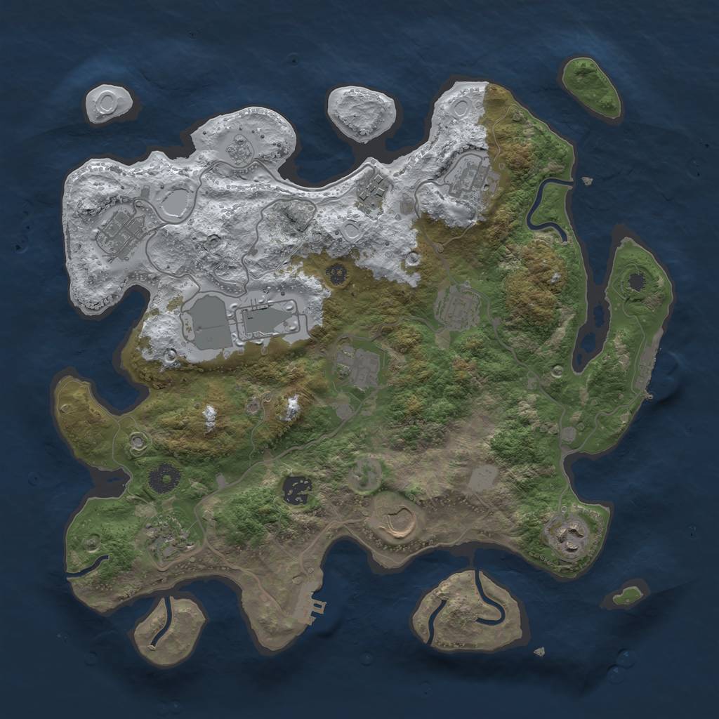 Rust Map: Procedural Map, Size: 3560, Seed: 4423511, 18 Monuments