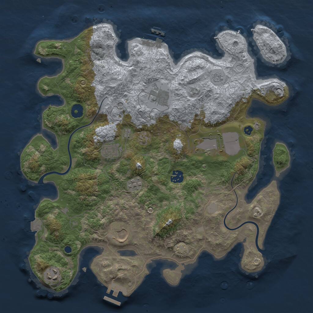 Rust Map: Procedural Map, Size: 3560, Seed: 1652199, 13 Monuments