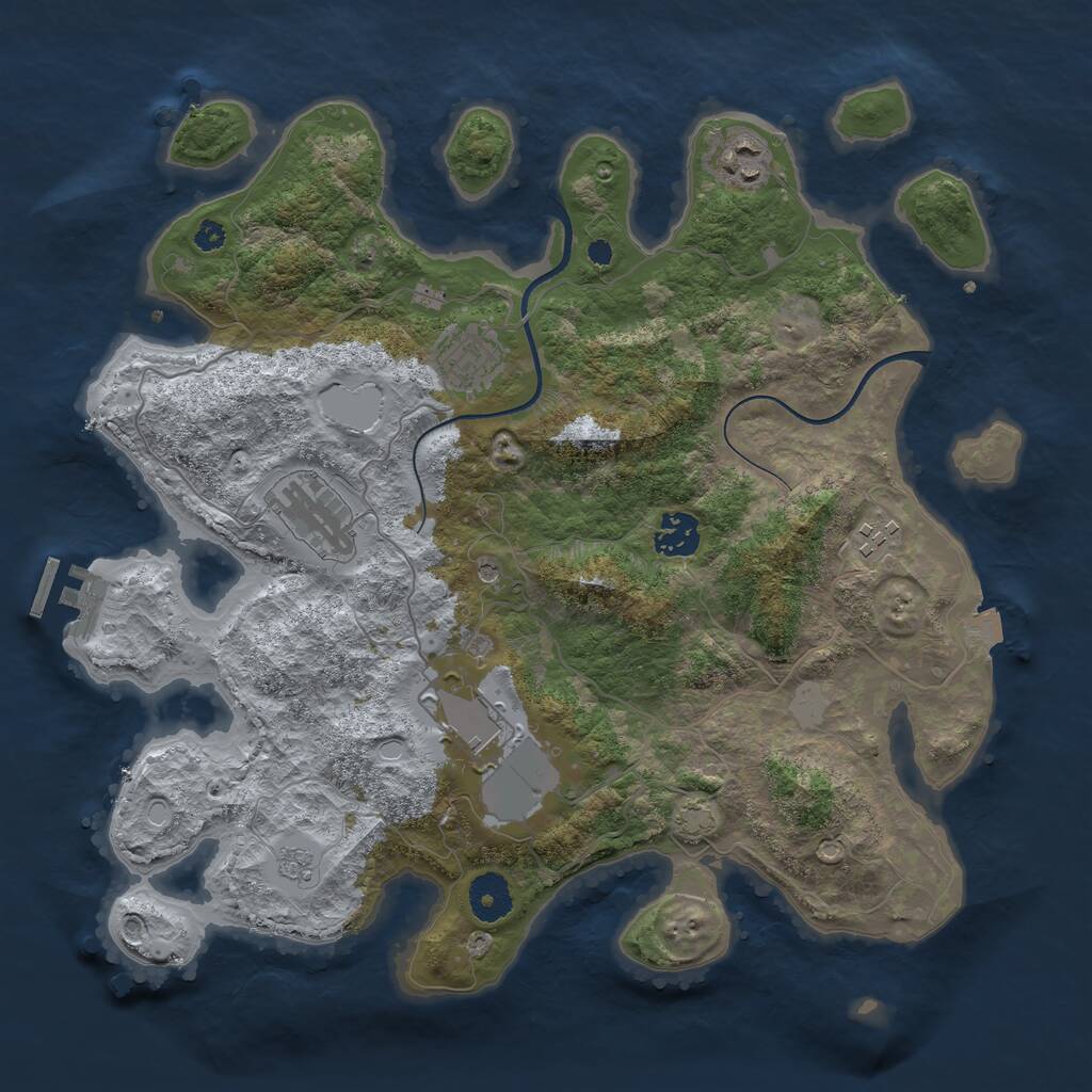 Rust Map: Procedural Map, Size: 3560, Seed: 10476, 11 Monuments