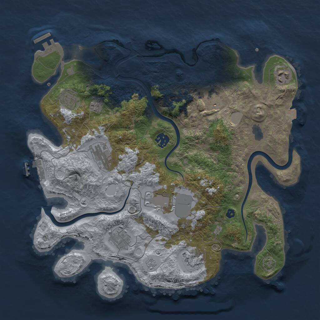 Rust Map: Procedural Map, Size: 3550, Seed: 125898, 15 Monuments