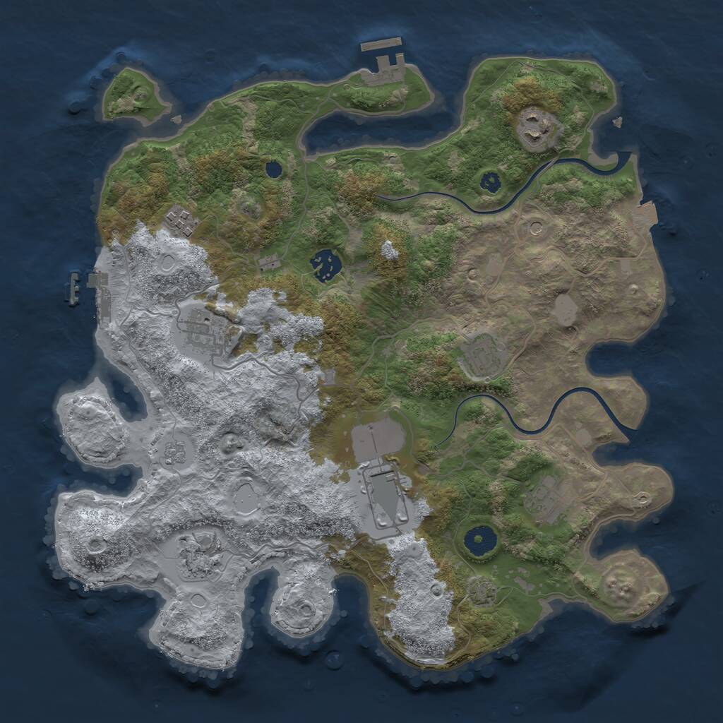 Rust Map: Procedural Map, Size: 3560, Seed: 3793636, 14 Monuments