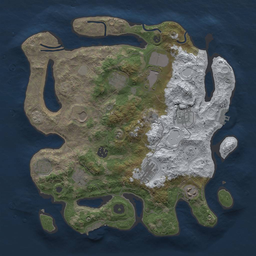 Rust Map: Procedural Map, Size: 3560, Seed: 6134504, 19 Monuments