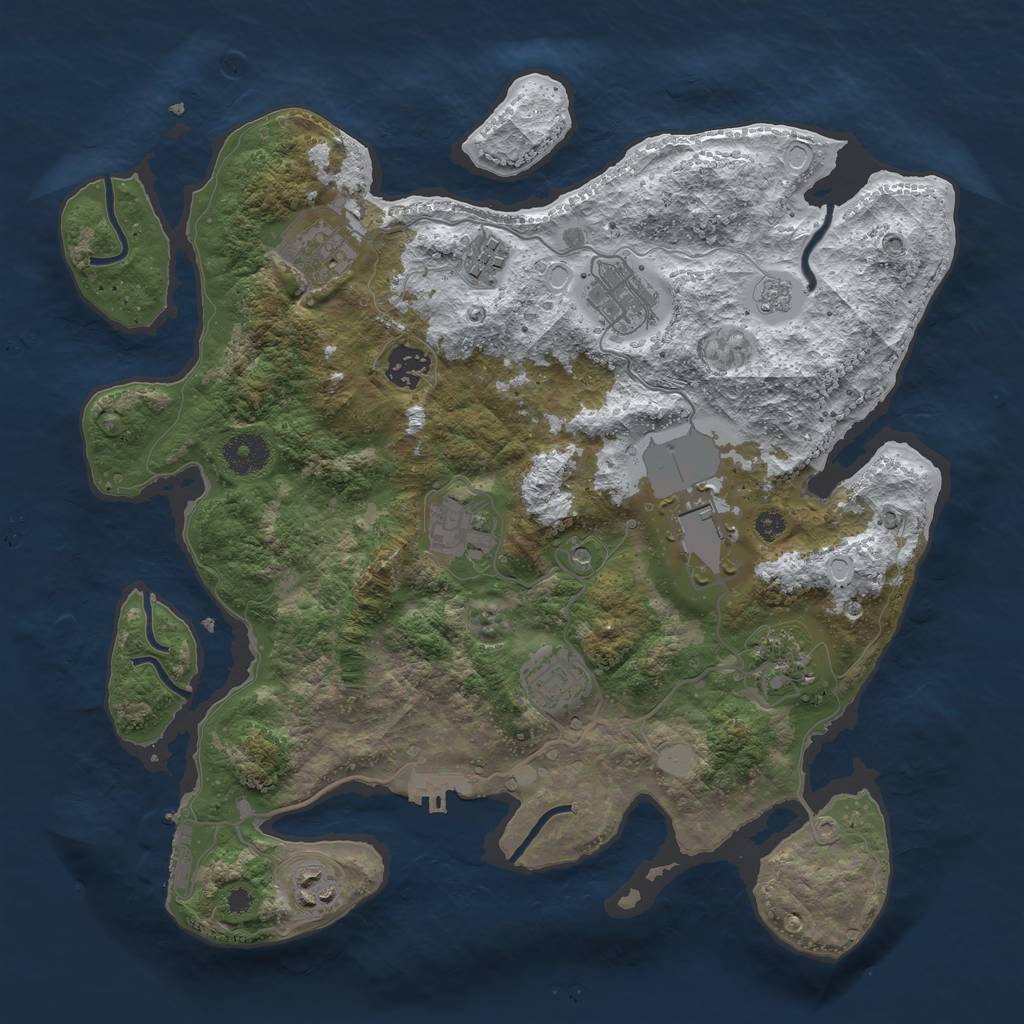 Rust Map: Procedural Map, Size: 3560, Seed: 4731691, 18 Monuments