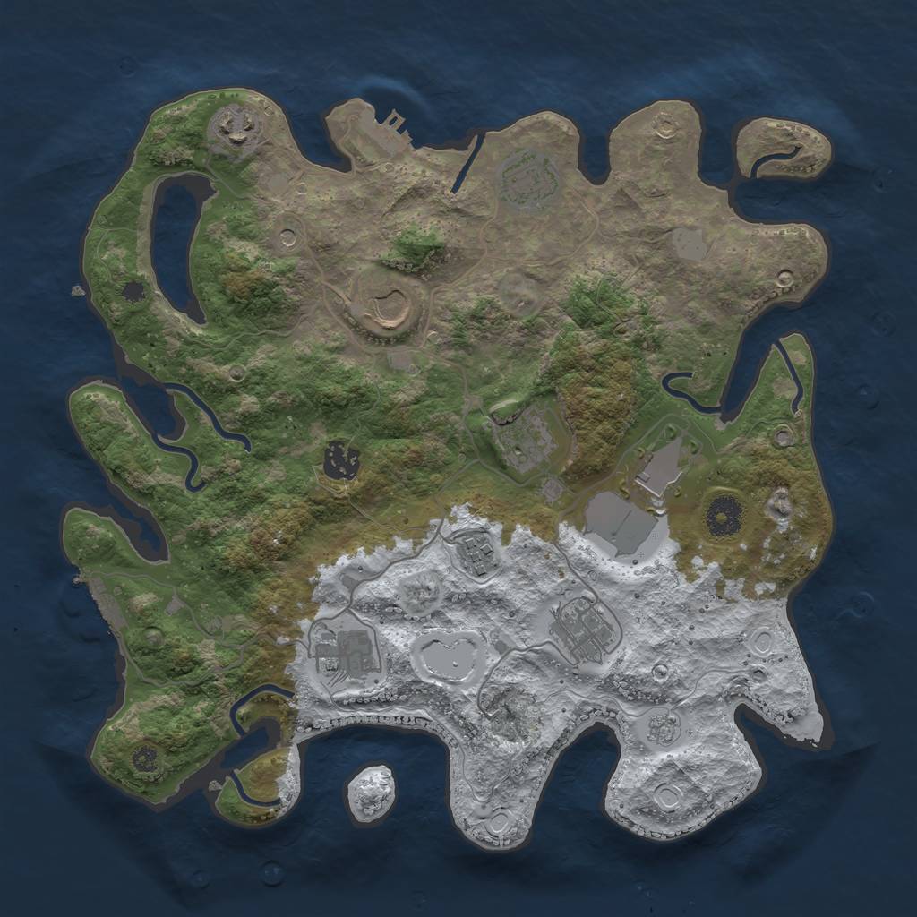 Rust Map: Procedural Map, Size: 3560, Seed: 1092131, 18 Monuments