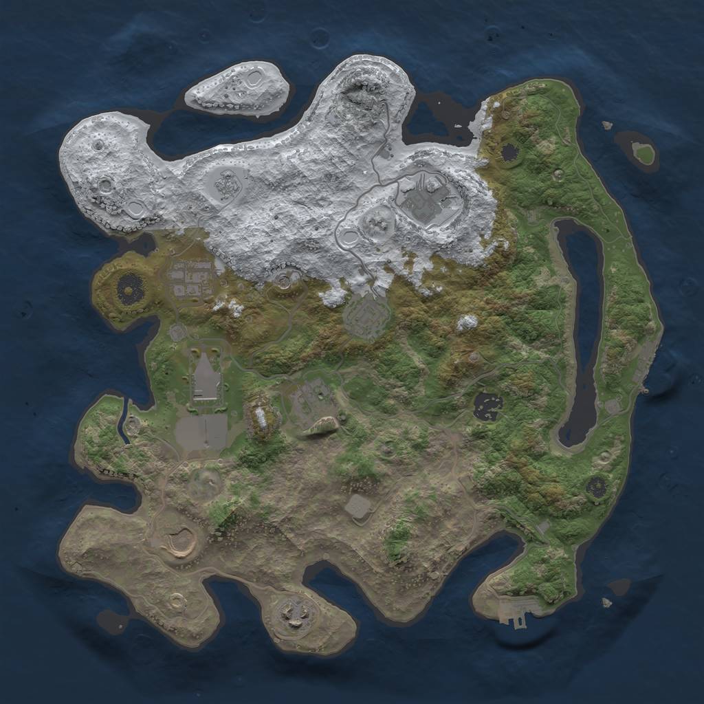 Rust Map: Procedural Map, Size: 3560, Seed: 1190171, 17 Monuments