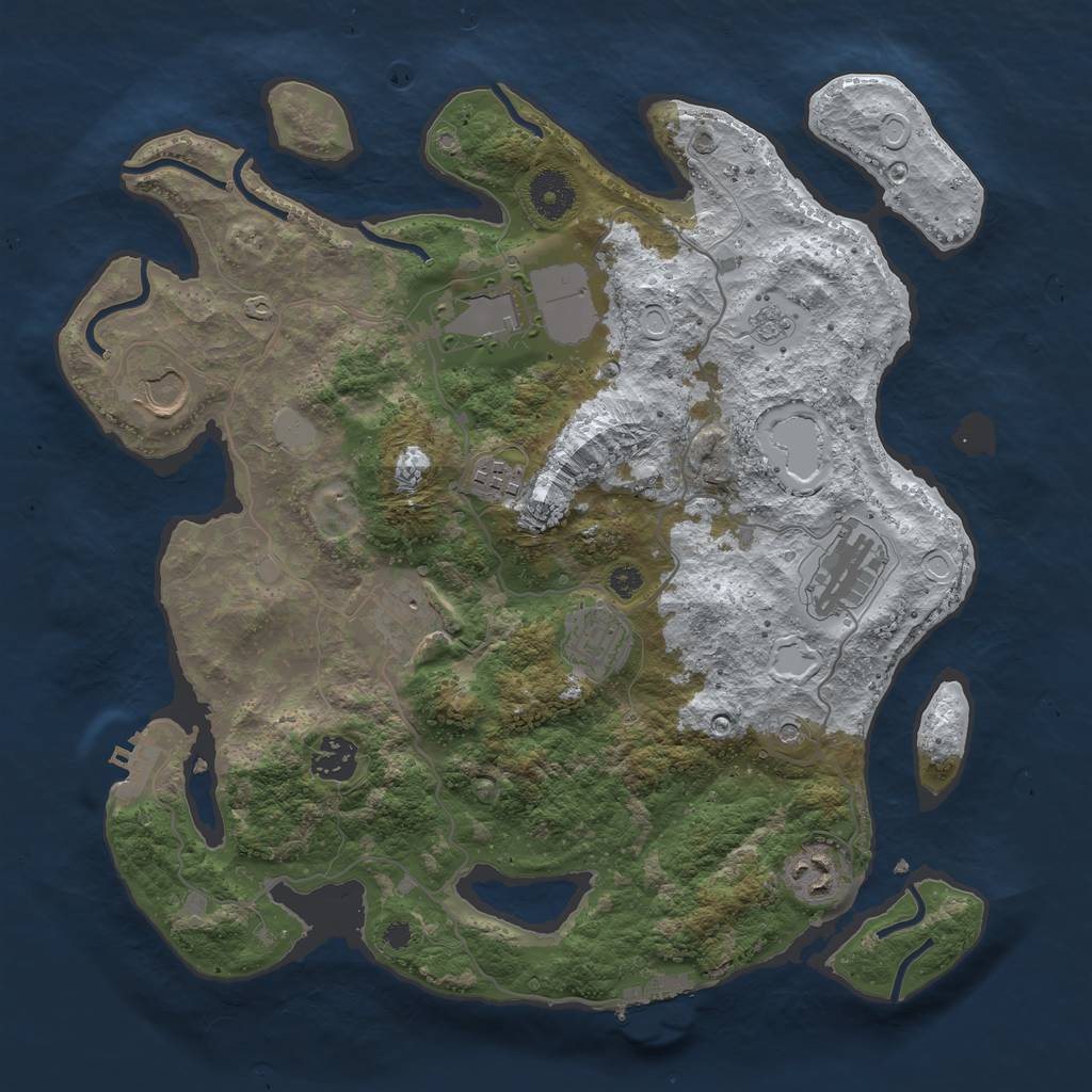 Rust Map: Procedural Map, Size: 3560, Seed: 1401546, 17 Monuments