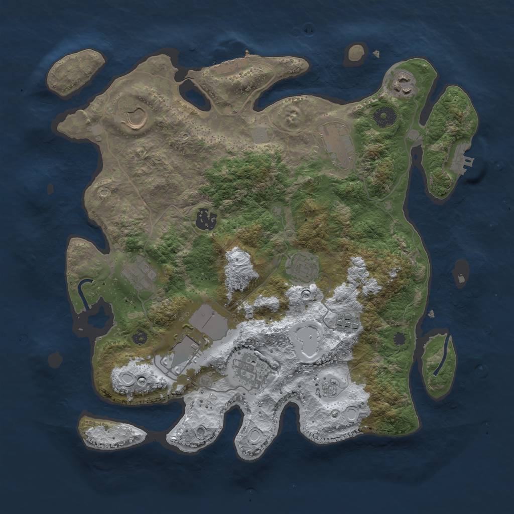 Rust Map: Procedural Map, Size: 3560, Seed: 33291, 17 Monuments