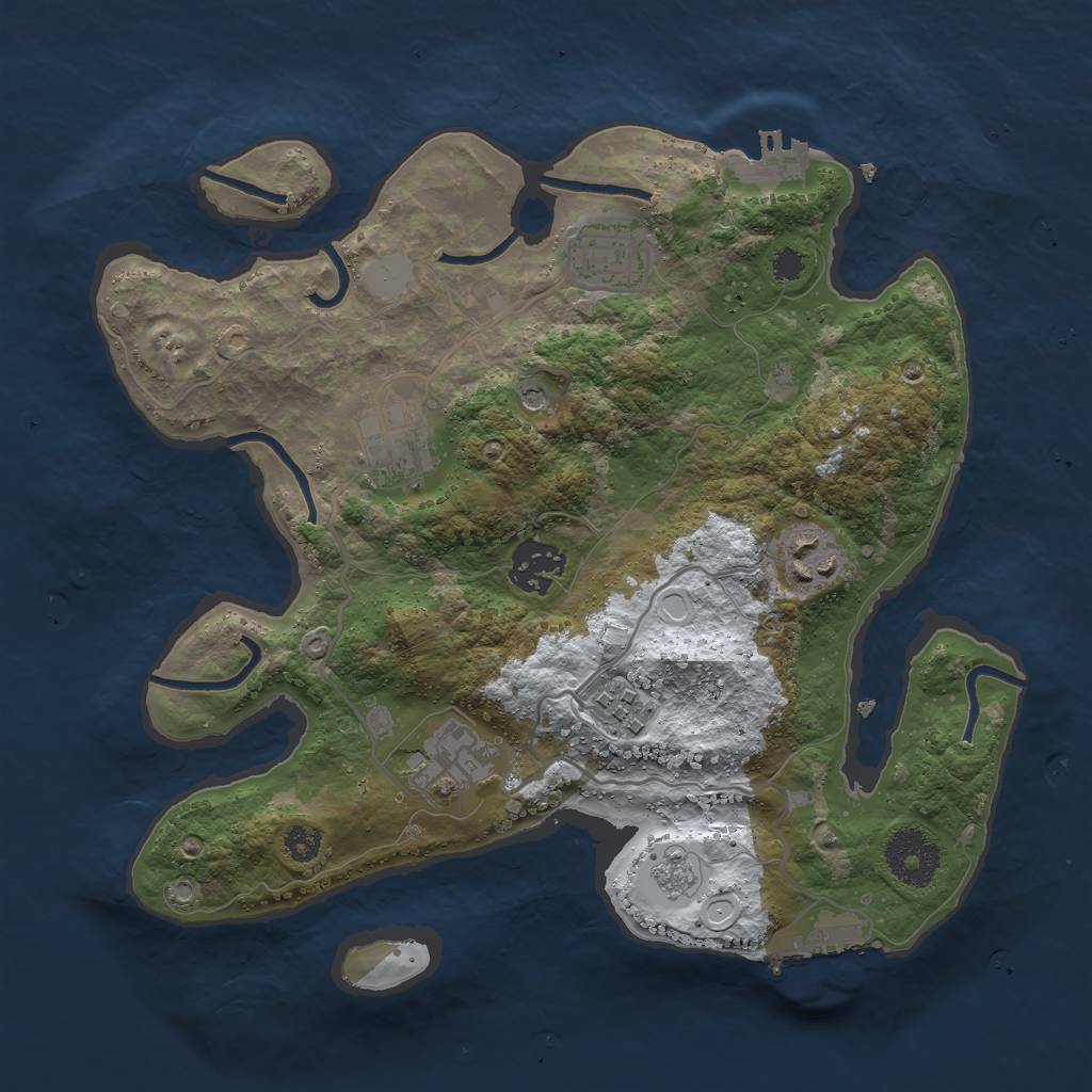 Rust Map: Procedural Map, Size: 3000, Seed: 1603069554, 15 Monuments