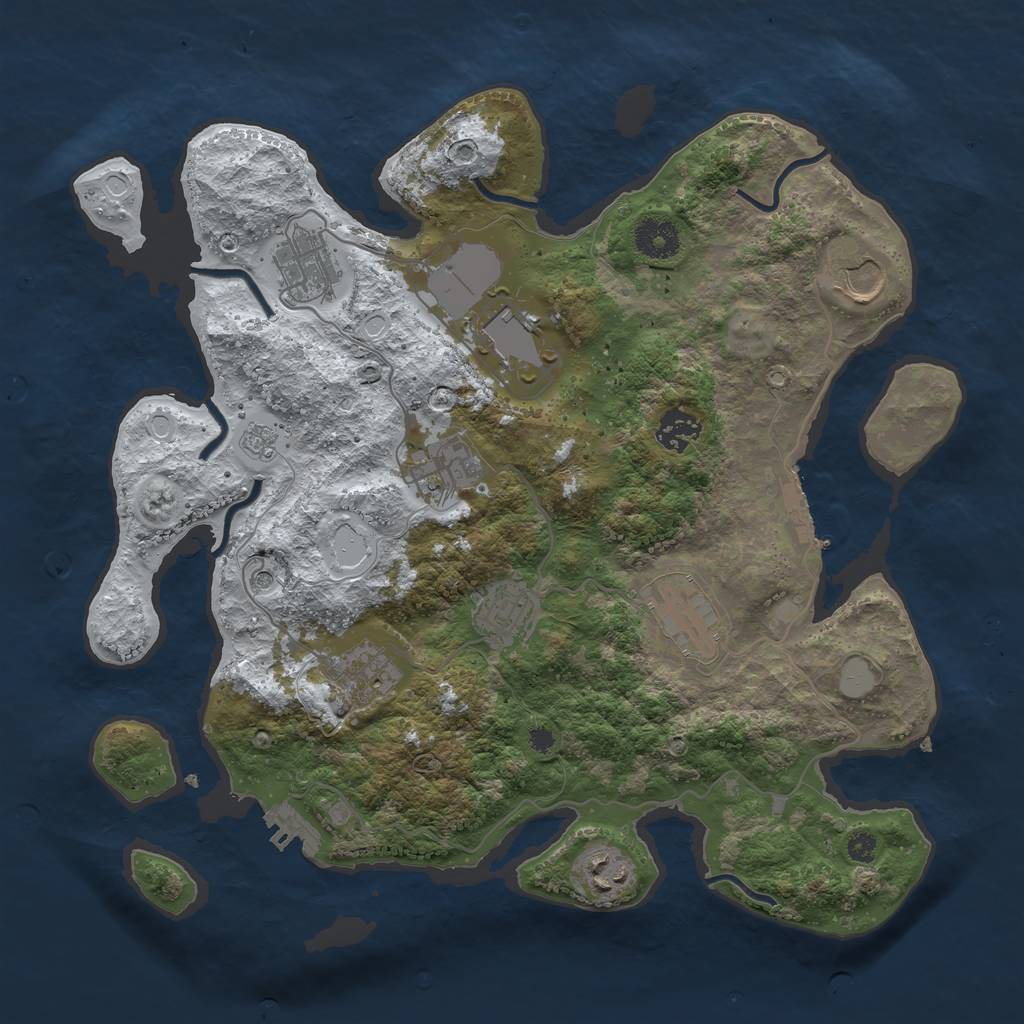 Rust Map: Procedural Map, Size: 3560, Seed: 2323902, 18 Monuments