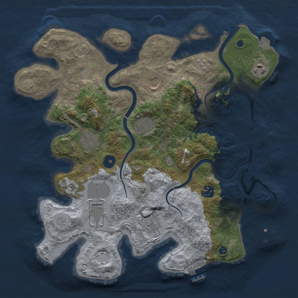 Rust Map: Procedural Map, Size: 3560, Seed: 2389803, 14 Monuments