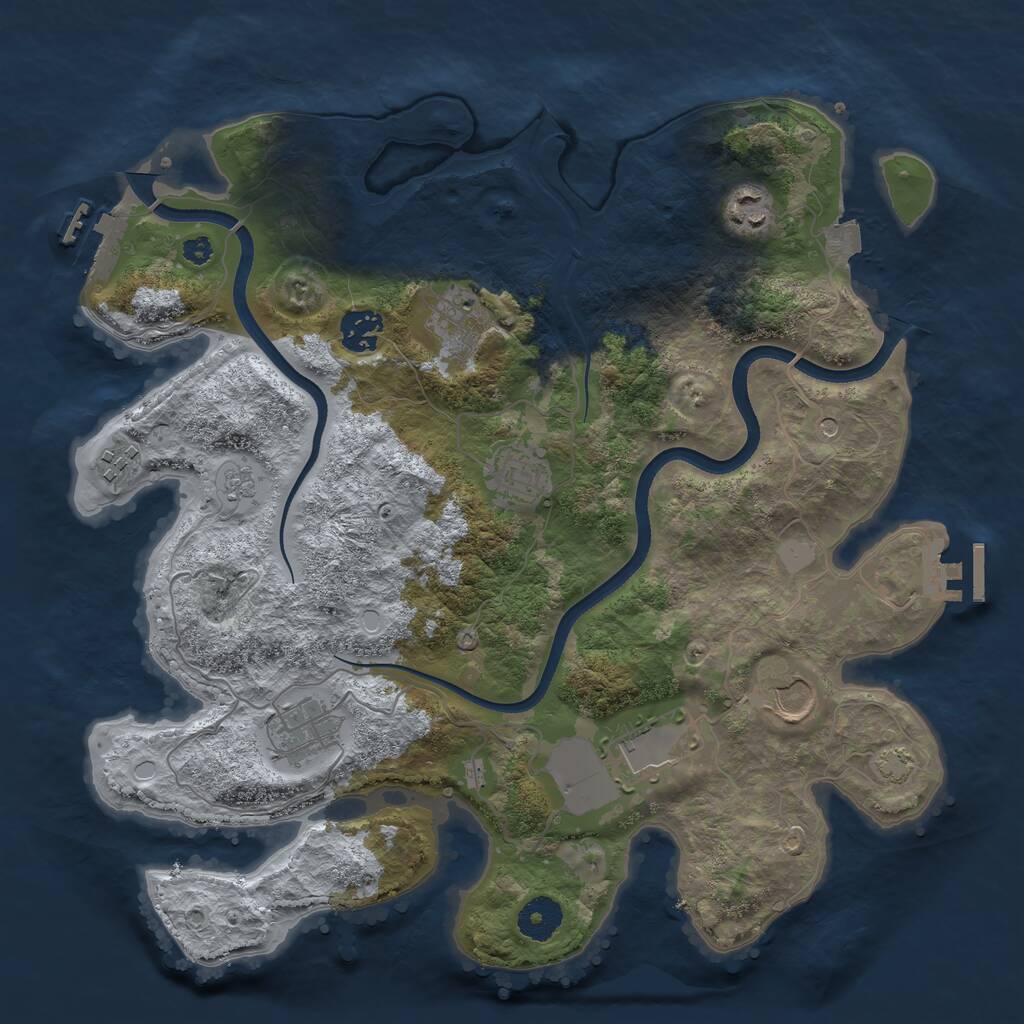 Rust Map: Procedural Map, Size: 3560, Seed: 3759571, 14 Monuments