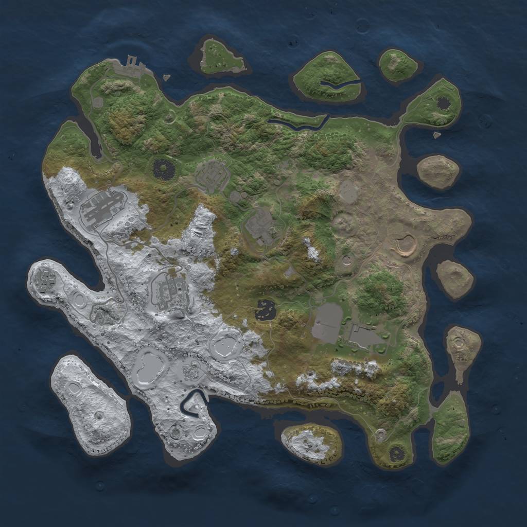 Rust Map: Procedural Map, Size: 3560, Seed: 277649, 16 Monuments