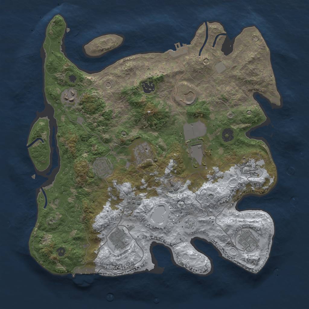 Rust Map: Procedural Map, Size: 3560, Seed: 2493984, 19 Monuments