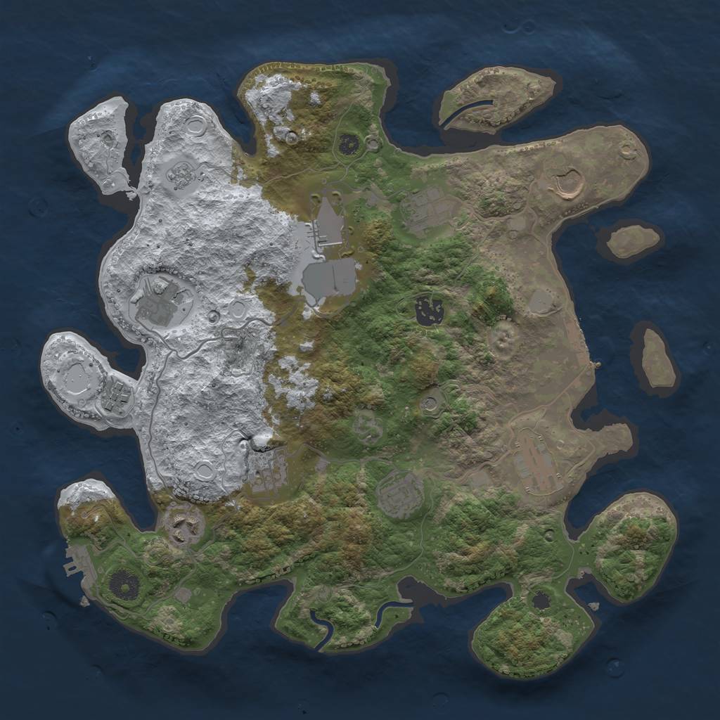 Rust Map: Procedural Map, Size: 3560, Seed: 6220111, 19 Monuments