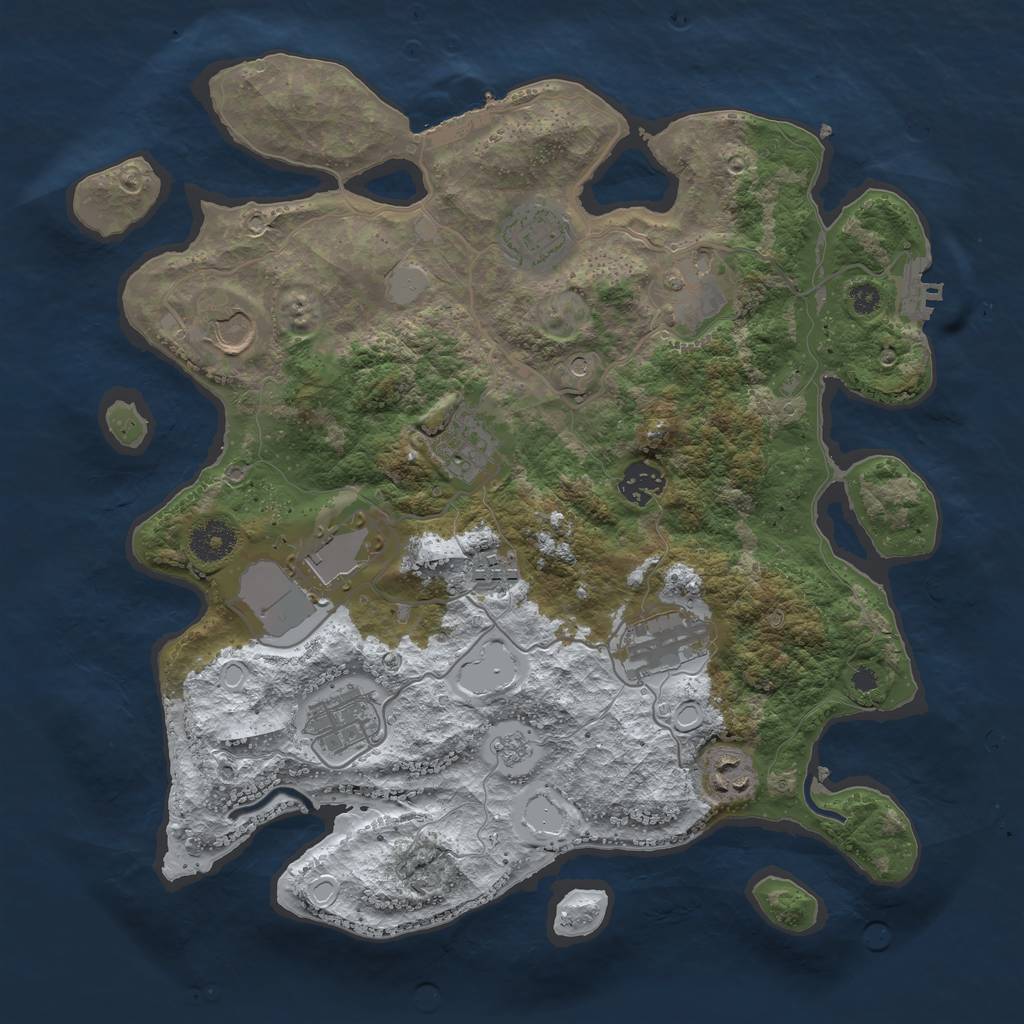 Rust Map: Procedural Map, Size: 3560, Seed: 1184910, 19 Monuments