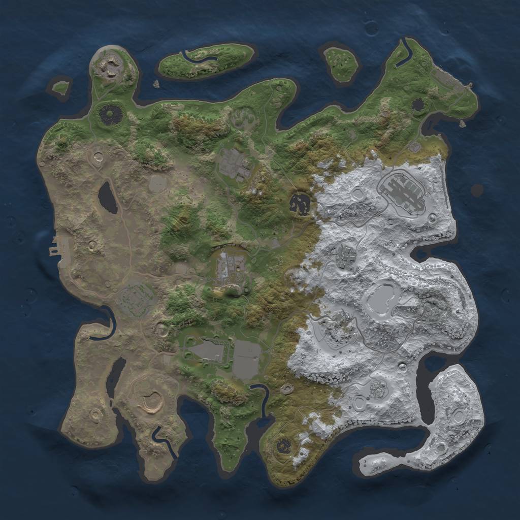 Rust Map: Procedural Map, Size: 3560, Seed: 5911314, 19 Monuments