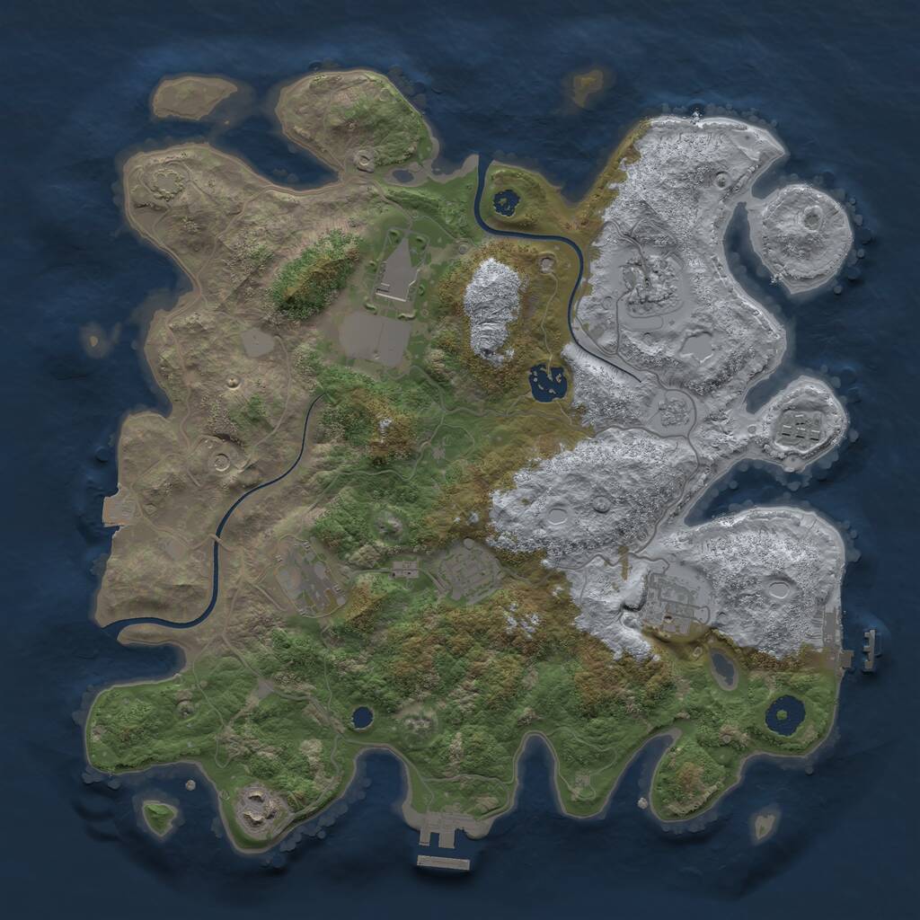 Rust Map: Procedural Map, Size: 3560, Seed: 5701598, 14 Monuments