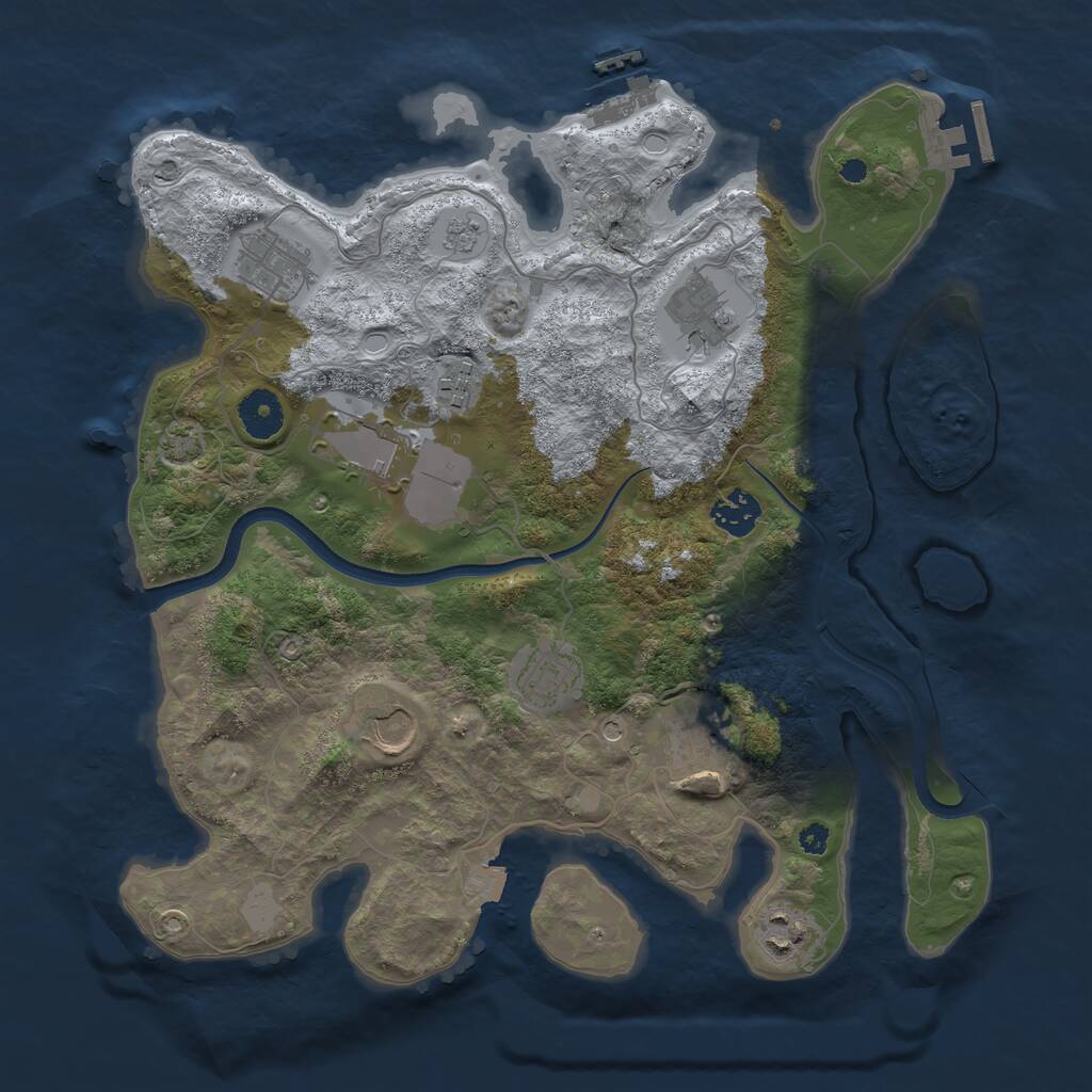 Rust Map: Procedural Map, Size: 3560, Seed: 842659, 15 Monuments