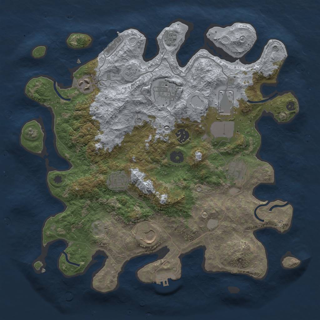 Rust Map: Procedural Map, Size: 3560, Seed: 4801658, 17 Monuments