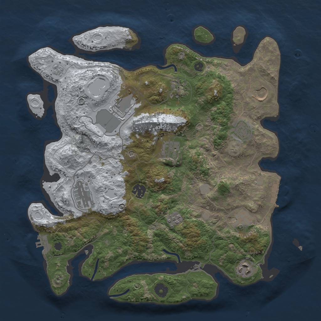 Rust Map: Procedural Map, Size: 3560, Seed: 1989684, 19 Monuments