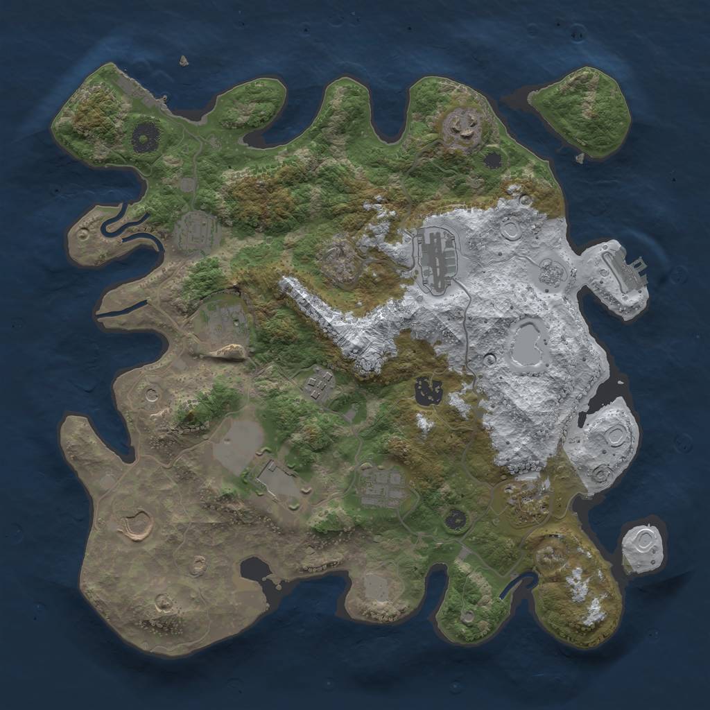 Rust Map: Procedural Map, Size: 3560, Seed: 2059378, 19 Monuments
