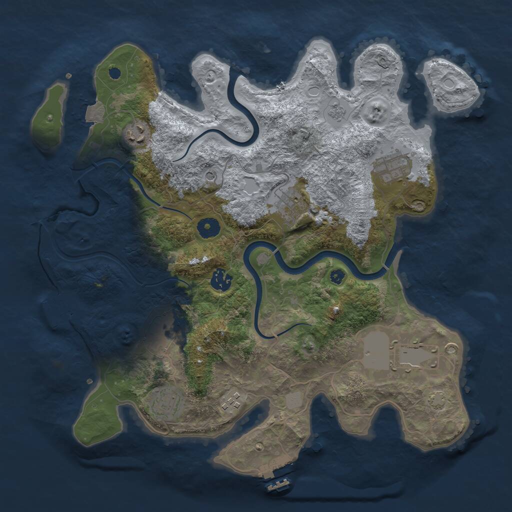 Rust Map: Procedural Map, Size: 3560, Seed: 4709894, 14 Monuments