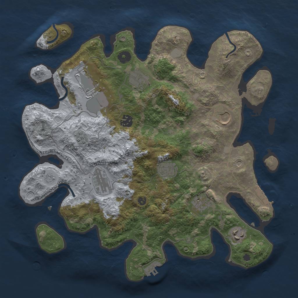 Rust Map: Procedural Map, Size: 3560, Seed: 6447757, 18 Monuments