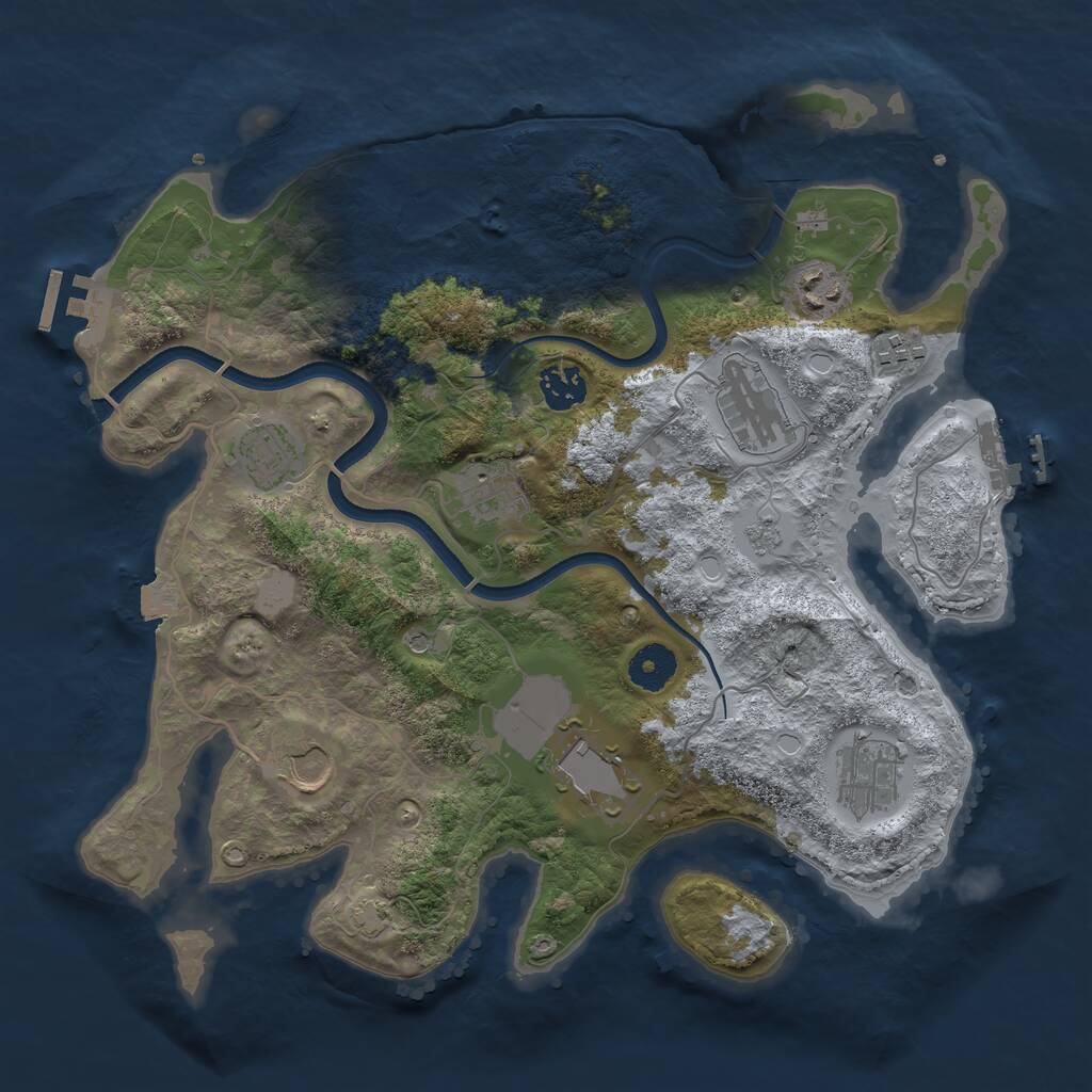 Rust Map: Procedural Map, Size: 3560, Seed: 4468492, 15 Monuments