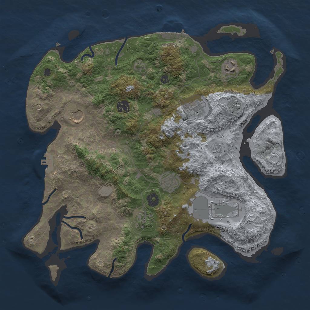 Rust Map: Procedural Map, Size: 3560, Seed: 4468492, 14 Monuments