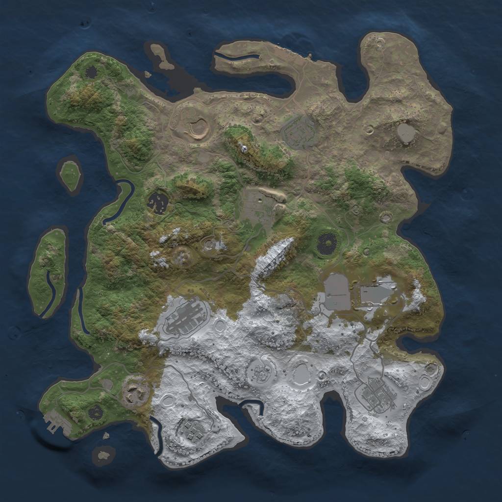 Rust Map: Procedural Map, Size: 3560, Seed: 2735181, 18 Monuments