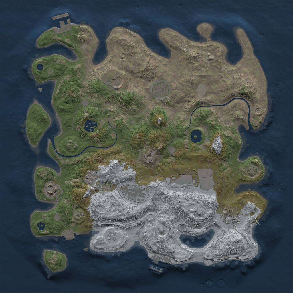 Rust Map: Procedural Map, Size: 3560, Seed: 2217300, 13 Monuments